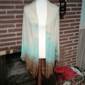 Creme and Turquoise Shrug